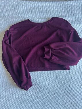 SHEIN Plum Ribbed Cropped Long-Sleeve Top ✨BRAND NEW✨
